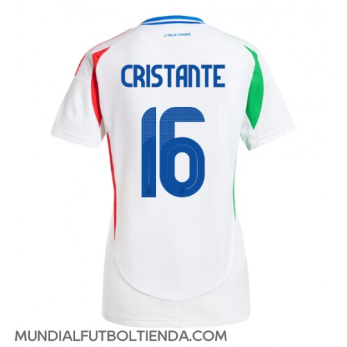 Camiseta Italia Bryan Cristante #16 Segunda Equipación Replica Eurocopa 2024 para mujer mangas cortas